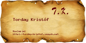 Torday Kristóf névjegykártya