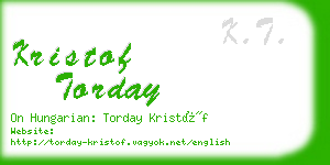 kristof torday business card